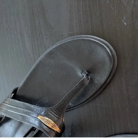 Isabel Marant Nya Sandals 39 Womens Black Leather T-strap Slingback - Picture 4 of 7